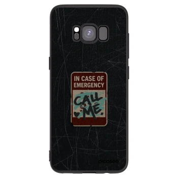 Picasee silikonowe czarne etui na Samsung Galaxy S8 G950F - EMERGENCY