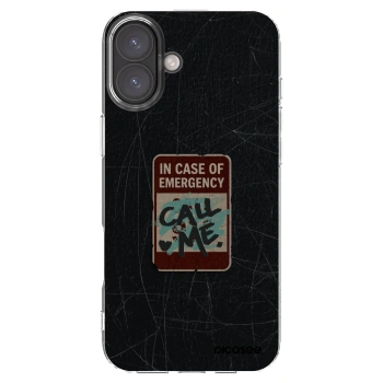 Picasee silikonowe przeźroczyste etui na Apple iPhone 16 Plus - EMERGENCY