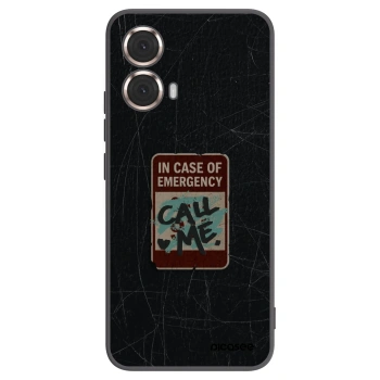 Picasee silikonowe czarne etui na Motorola Moto G85 - EMERGENCY