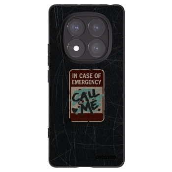 Picasee silikonowe czarne etui na Xiaomi Redmi Note 14 Pro 5G - EMERGENCY