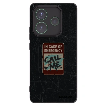 Picasee silikonowe czarne etui na Xiaomi Redmi Note 14 5G - EMERGENCY