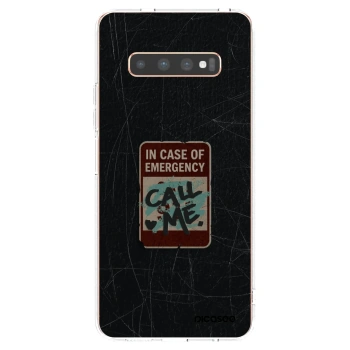 Picasee silikonowe przeźroczyste etui na Samsung Galaxy S10 Plus G975 - EMERGENCY