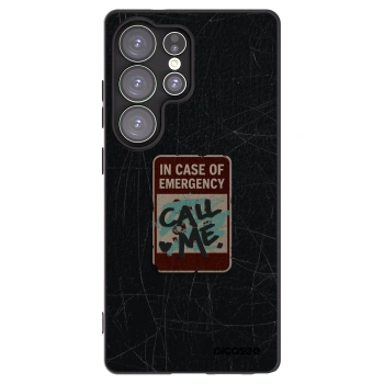 Picasee silikonowe czarne etui na Samsung Galaxy S25 Ultra 5G - EMERGENCY