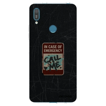 Picasee silikonowe przeźroczyste etui na Huawei Y7 2019 - EMERGENCY