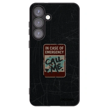Picasee silikonowe czarne etui na Samsung Galaxy S25+ 5G - EMERGENCY