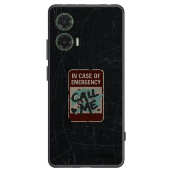 Picasee silikonowe czarne etui na Motorola Moto G35 5G - EMERGENCY
