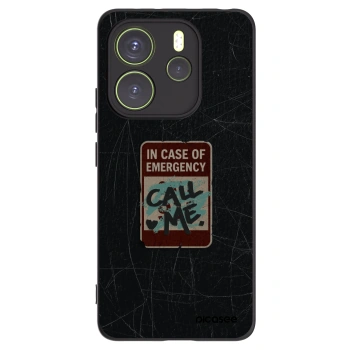 Picasee silikonowe czarne etui na Xiaomi Redmi Note 14 4G - EMERGENCY