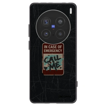 Picasee silikonowe czarne etui na Vivo X200 Pro - EMERGENCY