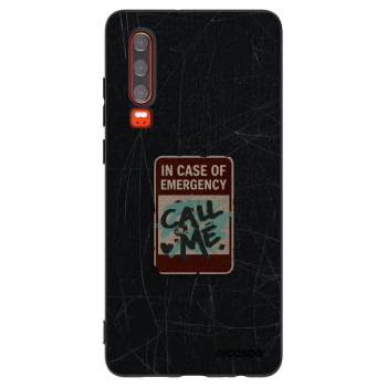 Picasee silikonowe czarne etui na Huawei P30 - EMERGENCY