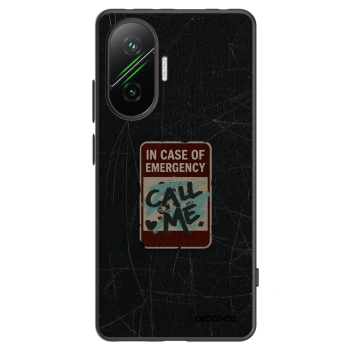 Picasee silikonowe czarne etui na Xiaomi Poco F7 Pro 5G - EMERGENCY