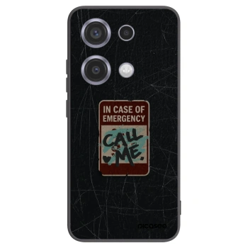 Picasee silikonowe czarne etui na Xiaomi Redmi Note 14S - EMERGENCY