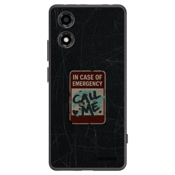 Picasee silikonowe czarne etui na Motorola Moto E14 - EMERGENCY