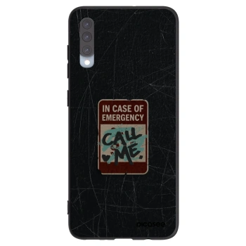 Picasee silikonowe czarne etui na Samsung Galaxy A70 A705F - EMERGENCY