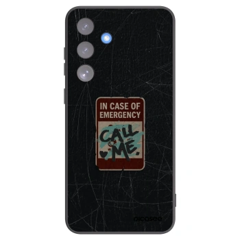 Picasee silikonowe czarne etui na Samsung Galaxy S25 FE 5G - EMERGENCY