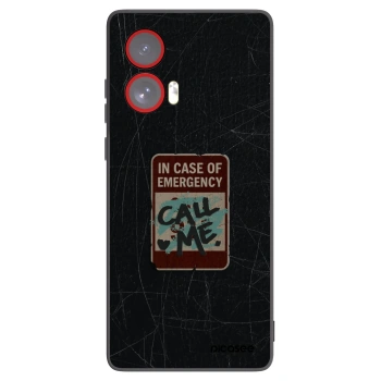 Picasee silikonowe czarne etui na Motorola Edge 50 Fusion - EMERGENCY