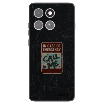 Picasee silikonowe czarne etui na Motorola Edge 60 Fusion - EMERGENCY