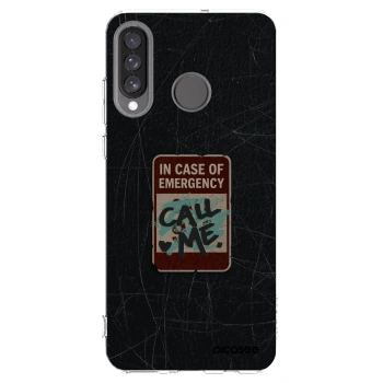 Picasee silikonowe przeźroczyste etui na Huawei P30 Lite - EMERGENCY