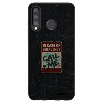 Picasee silikonowe czarne etui na Huawei P30 Lite - EMERGENCY