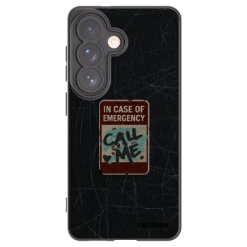 Picasee silikonowe czarne etui na Samsung Galaxy S26 - EMERGENCY