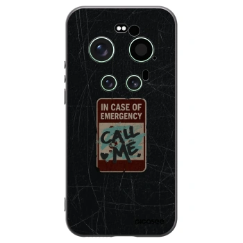Picasee silikonowe czarne etui na Xiaomi 17 Ultra - EMERGENCY
