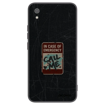 Picasee silikonowe czarne etui na Xiaomi Redmi 7A - EMERGENCY