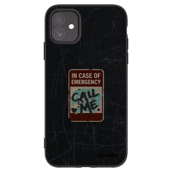 Picasee silikonowe czarne etui na Apple iPhone 11 - EMERGENCY