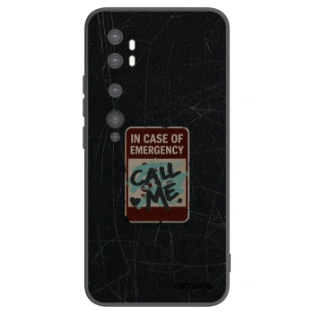 Picasee silikonowe czarne etui na Xiaomi Mi Note 10 (Pro) - EMERGENCY