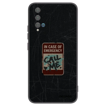 Picasee silikonowe czarne etui na Huawei Nova 5T - EMERGENCY