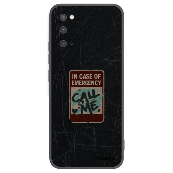 Picasee silikonowe czarne etui na Samsung Galaxy S20 G980F - EMERGENCY