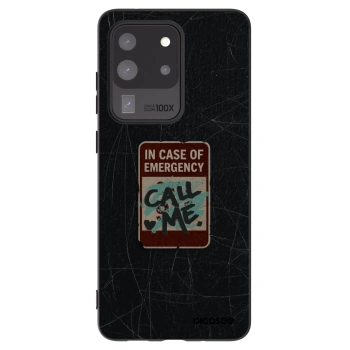 Picasee silikonowe czarne etui na Samsung Galaxy S20 Ultra 5G G988F - EMERGENCY