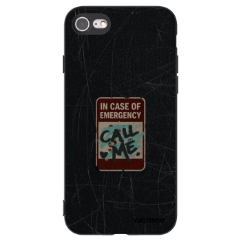 Picasee silikonowe czarne etui na Apple iPhone SE 2020 - EMERGENCY