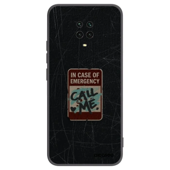 Picasee silikonowe czarne etui na Xiaomi Redmi Note 9 Pro - EMERGENCY