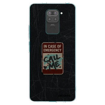 Picasee silikonowe czarne etui na Xiaomi Redmi Note 9 - EMERGENCY