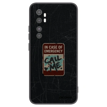 Picasee silikonowe czarne etui na Xiaomi Mi Note 10 Lite - EMERGENCY