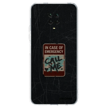 Picasee silikonowe przeźroczyste etui na Xiaomi Redmi Note 9S - EMERGENCY