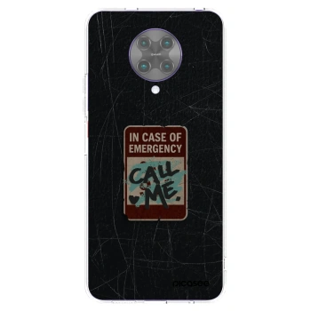Picasee silikonowe przeźroczyste etui na Xiaomi Poco F2 Pro - EMERGENCY