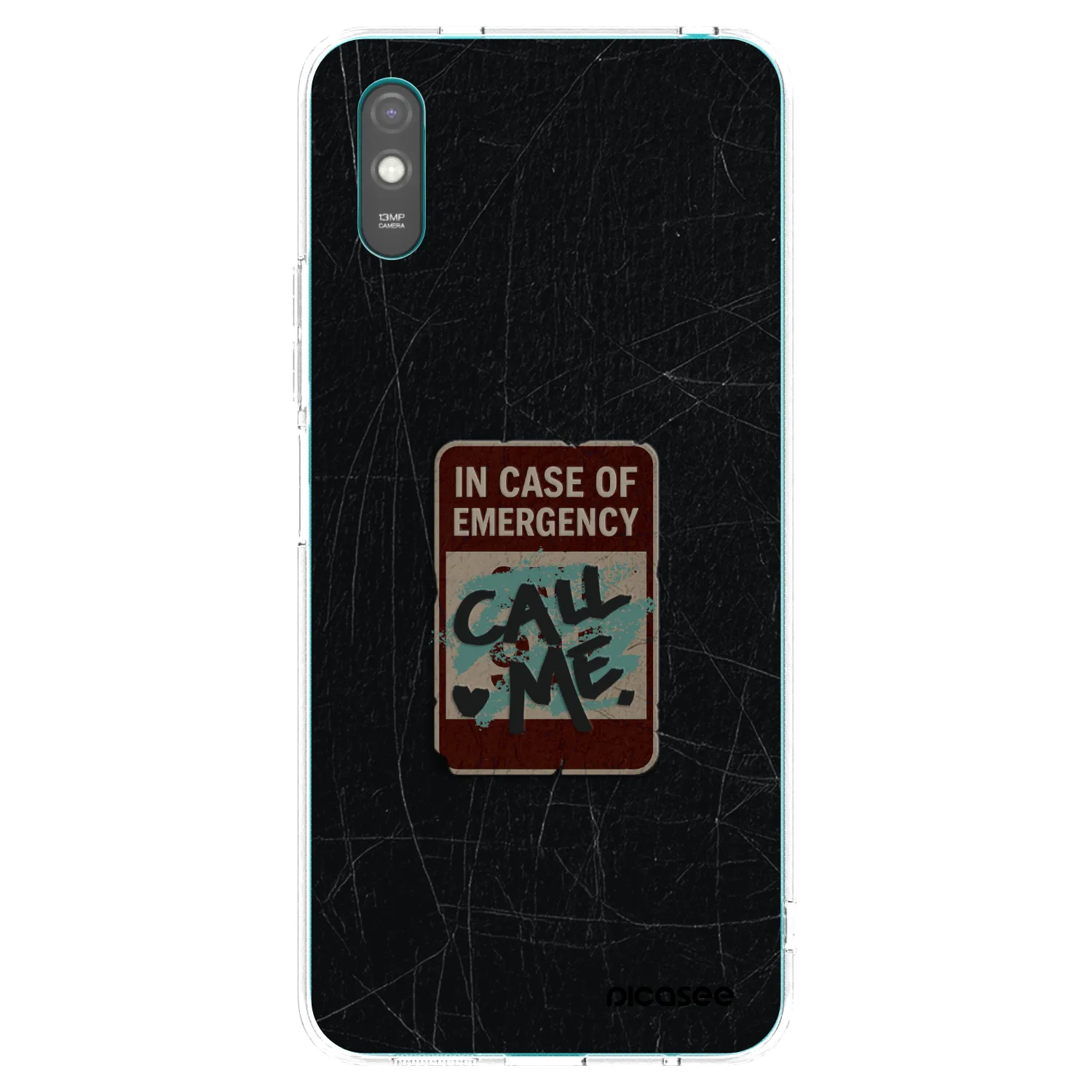 Picasee silikonowe przeźroczyste etui na Xiaomi Redmi 9A - EMERGENCY