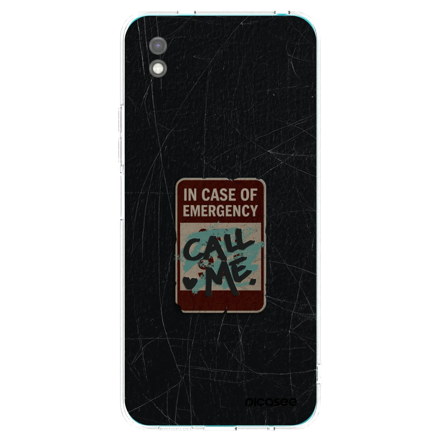 Picasee silikonowe czarne etui na Xiaomi Redmi 9A - EMERGENCY