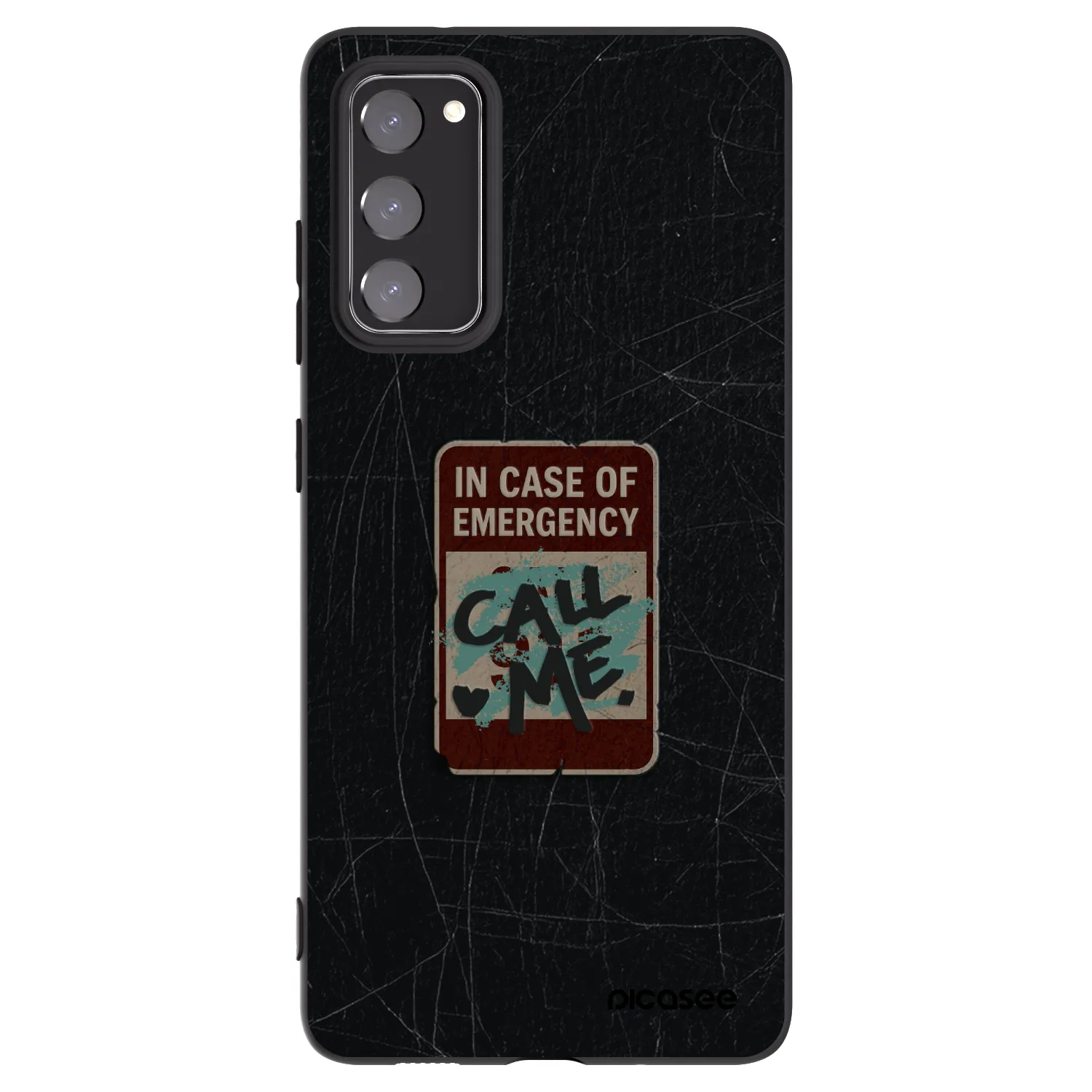 Picasee silikonowe czarne etui na Samsung Galaxy S20 FE - EMERGENCY