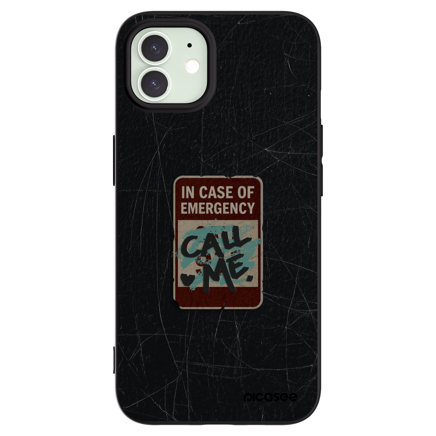 Picasee silikonowe czarne etui na Apple iPhone 12 - EMERGENCY