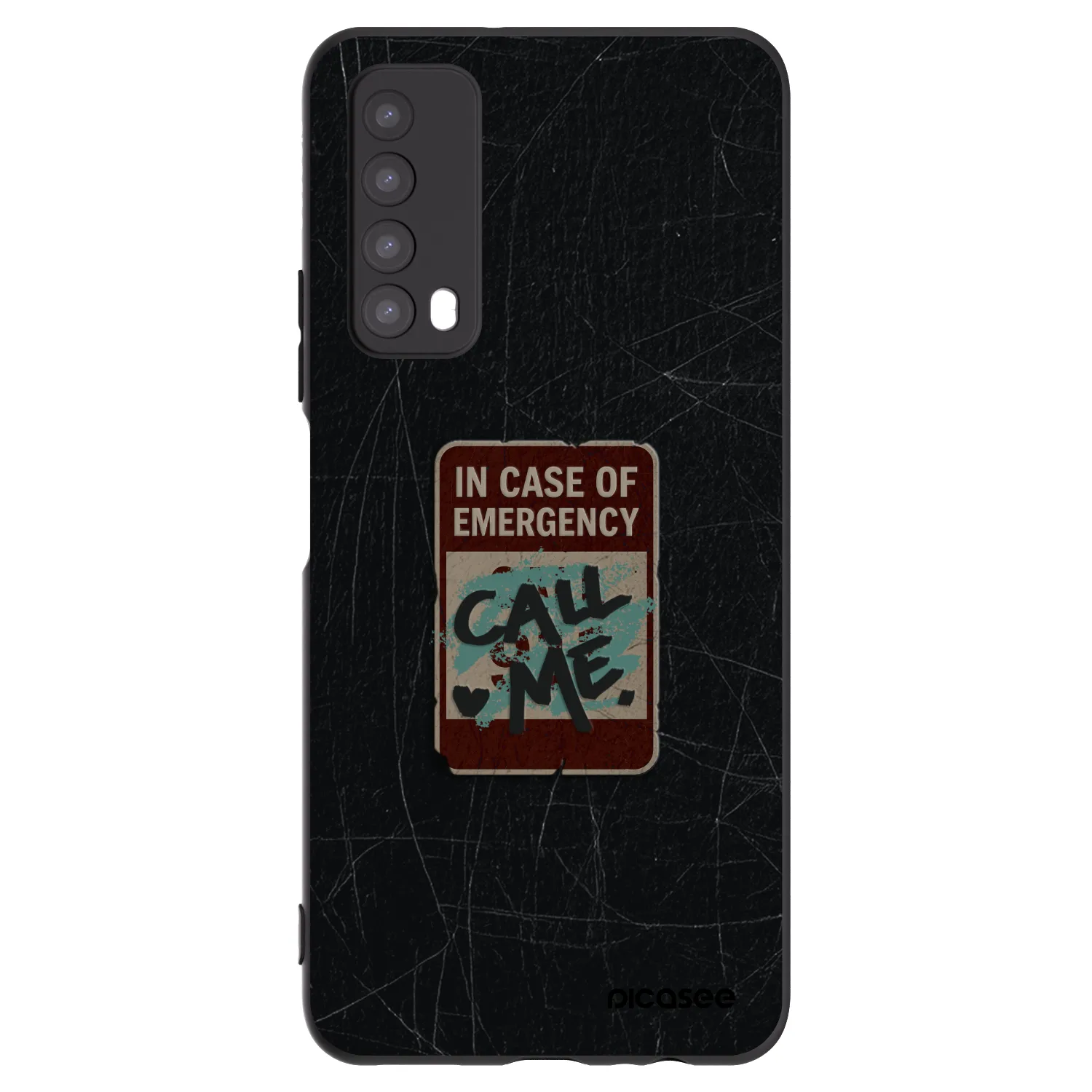 Picasee silikonowe czarne etui na Huawei P Smart 2021 - EMERGENCY