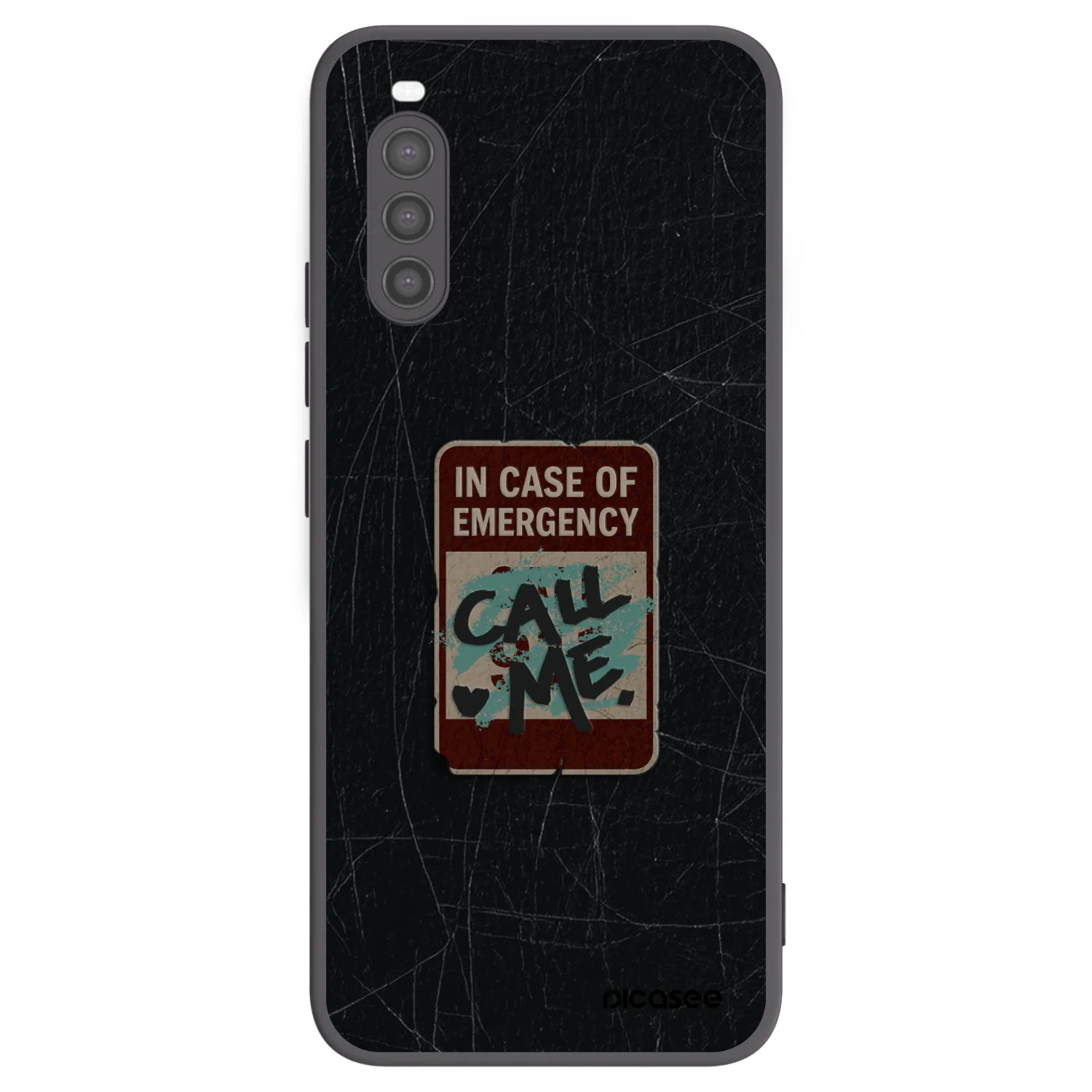 Picasee silikonowe czarne etui na Sony Xperia 10 II - EMERGENCY