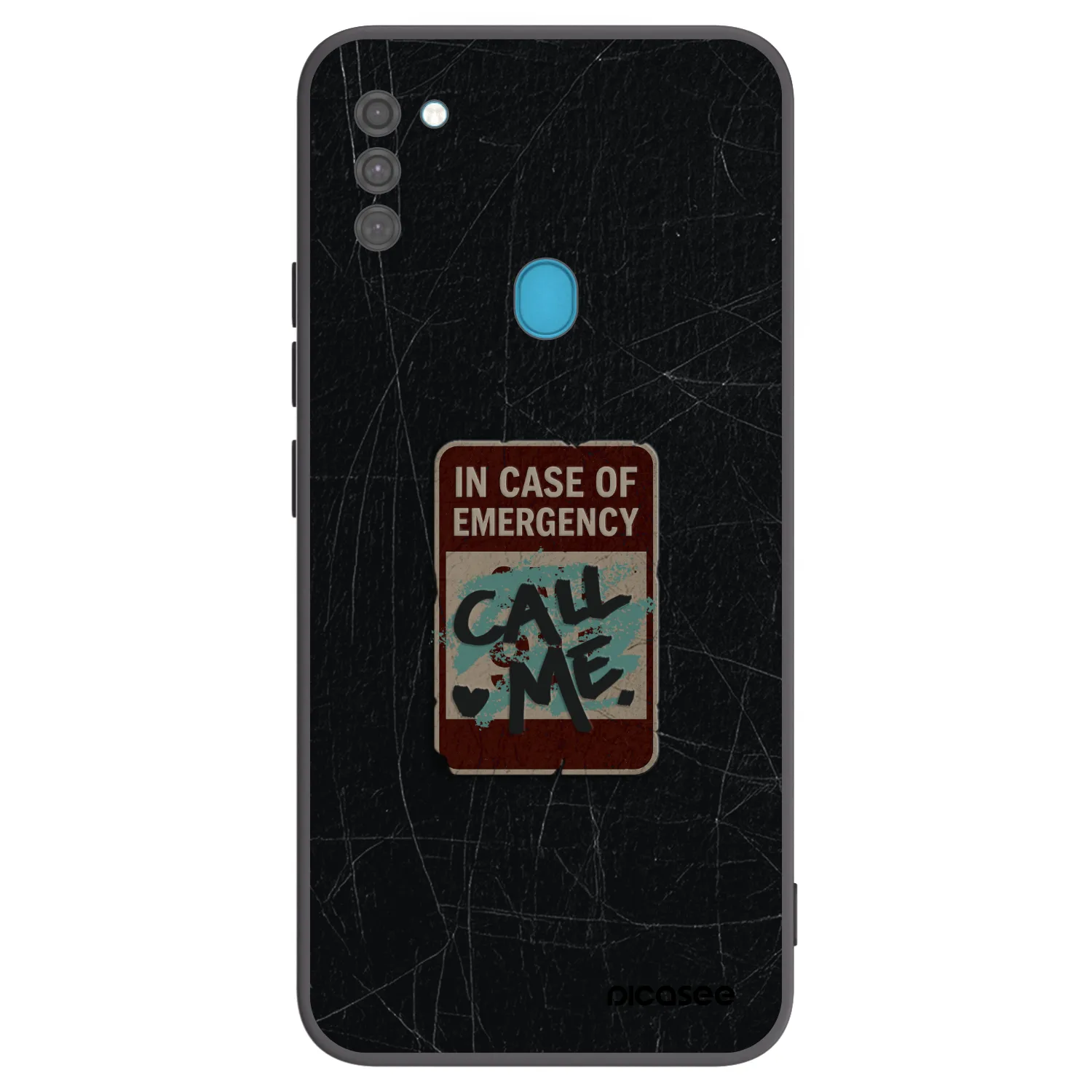 Picasee silikonowe czarne etui na Samsung Galaxy M11 - EMERGENCY