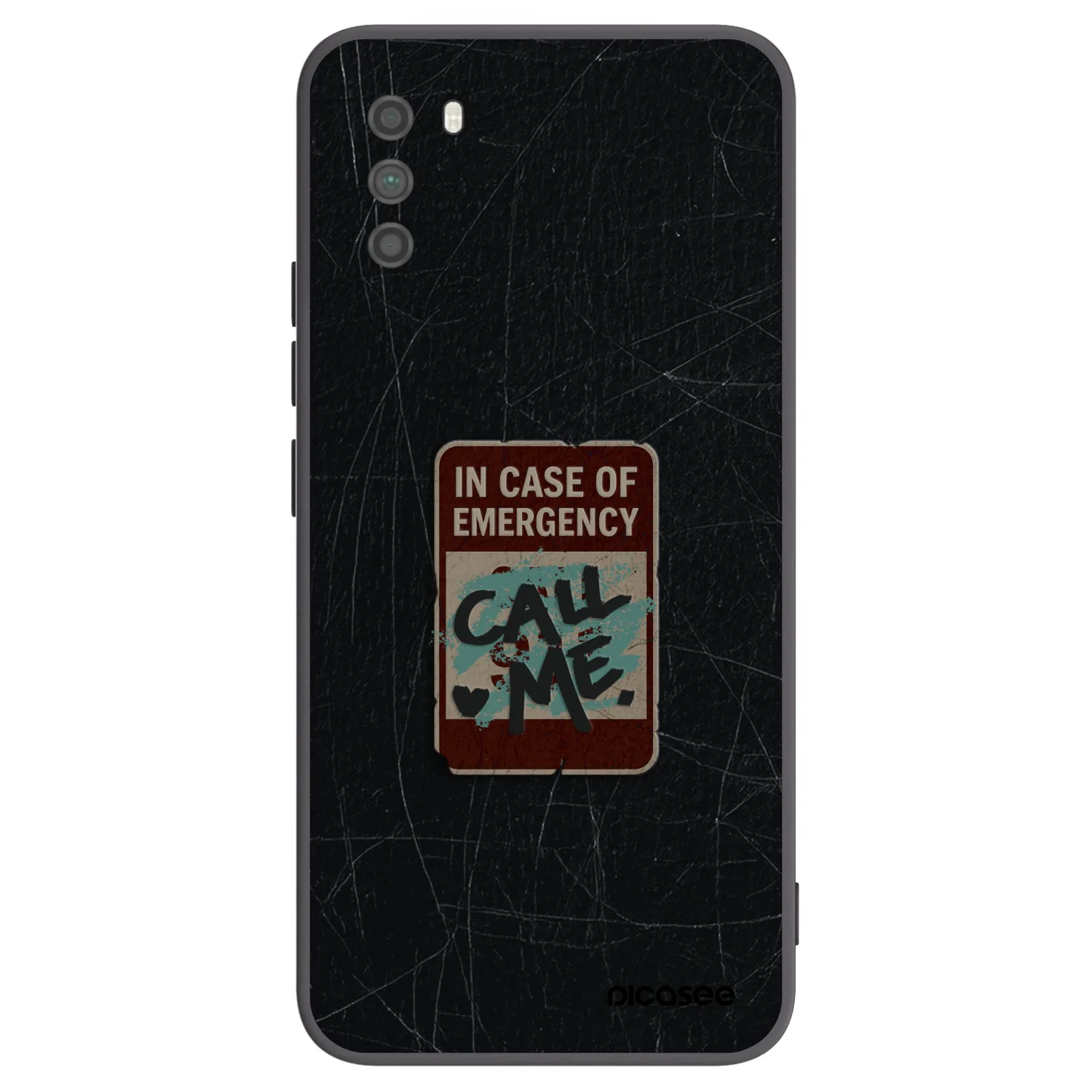 Picasee silikonowe czarne etui na Xiaomi Poco M3 - EMERGENCY