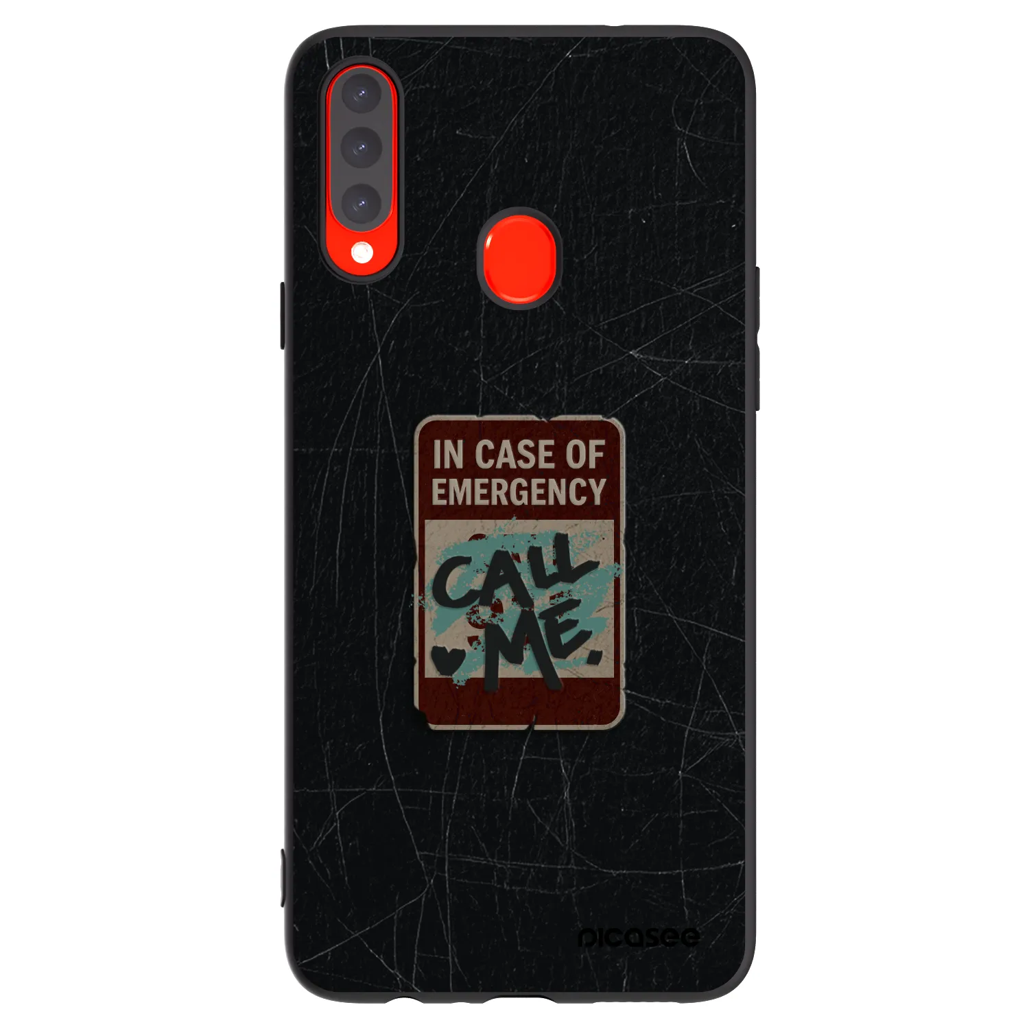 Picasee silikonowe czarne etui na Samsung Galaxy A20s - EMERGENCY