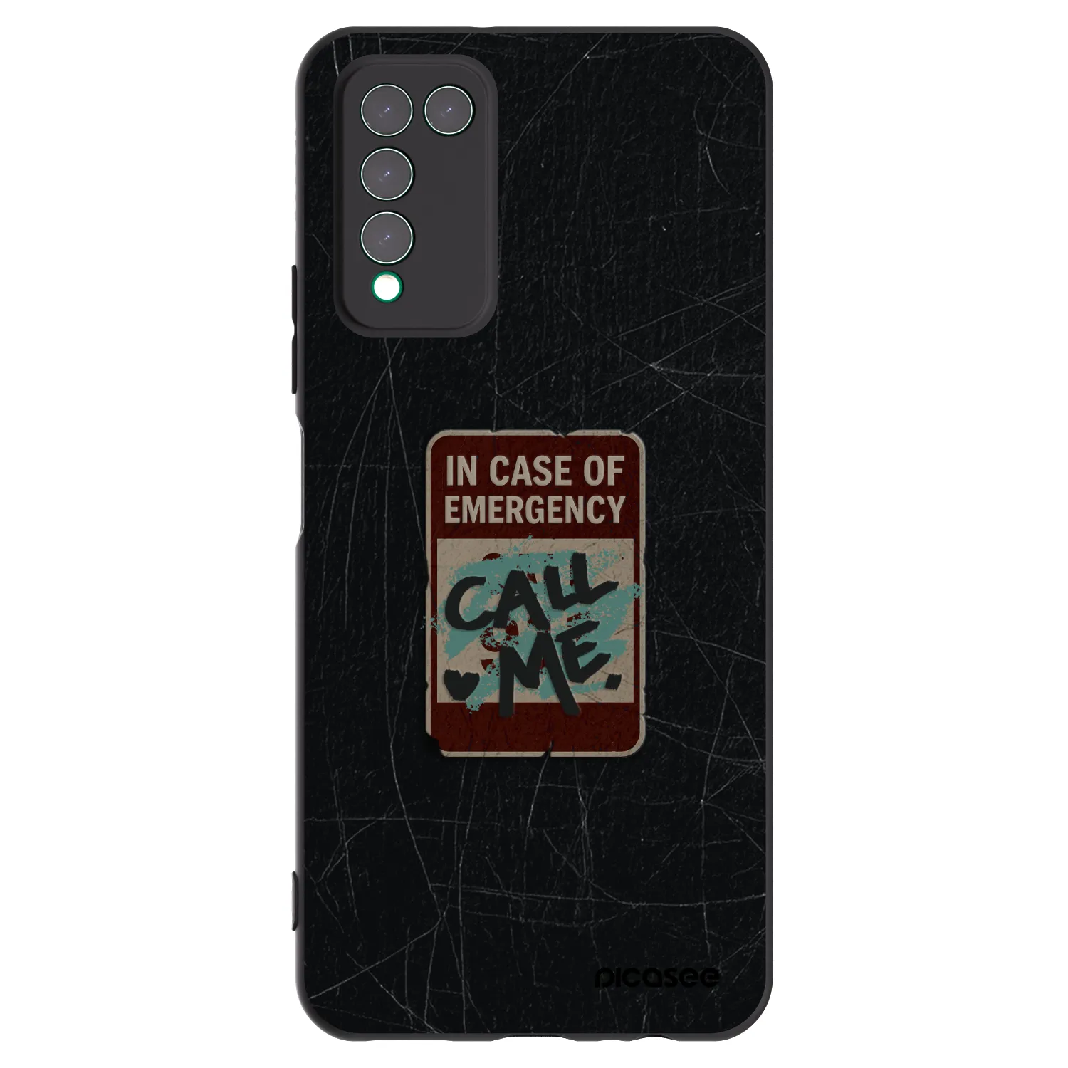 Picasee silikonowe czarne etui na Honor 10X Lite - EMERGENCY