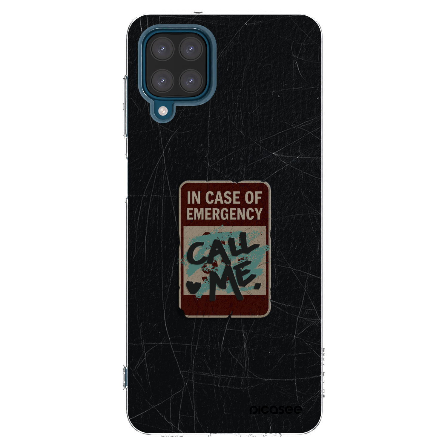 Picasee silikonowe przeźroczyste etui na Samsung Galaxy A12 A125F - EMERGENCY