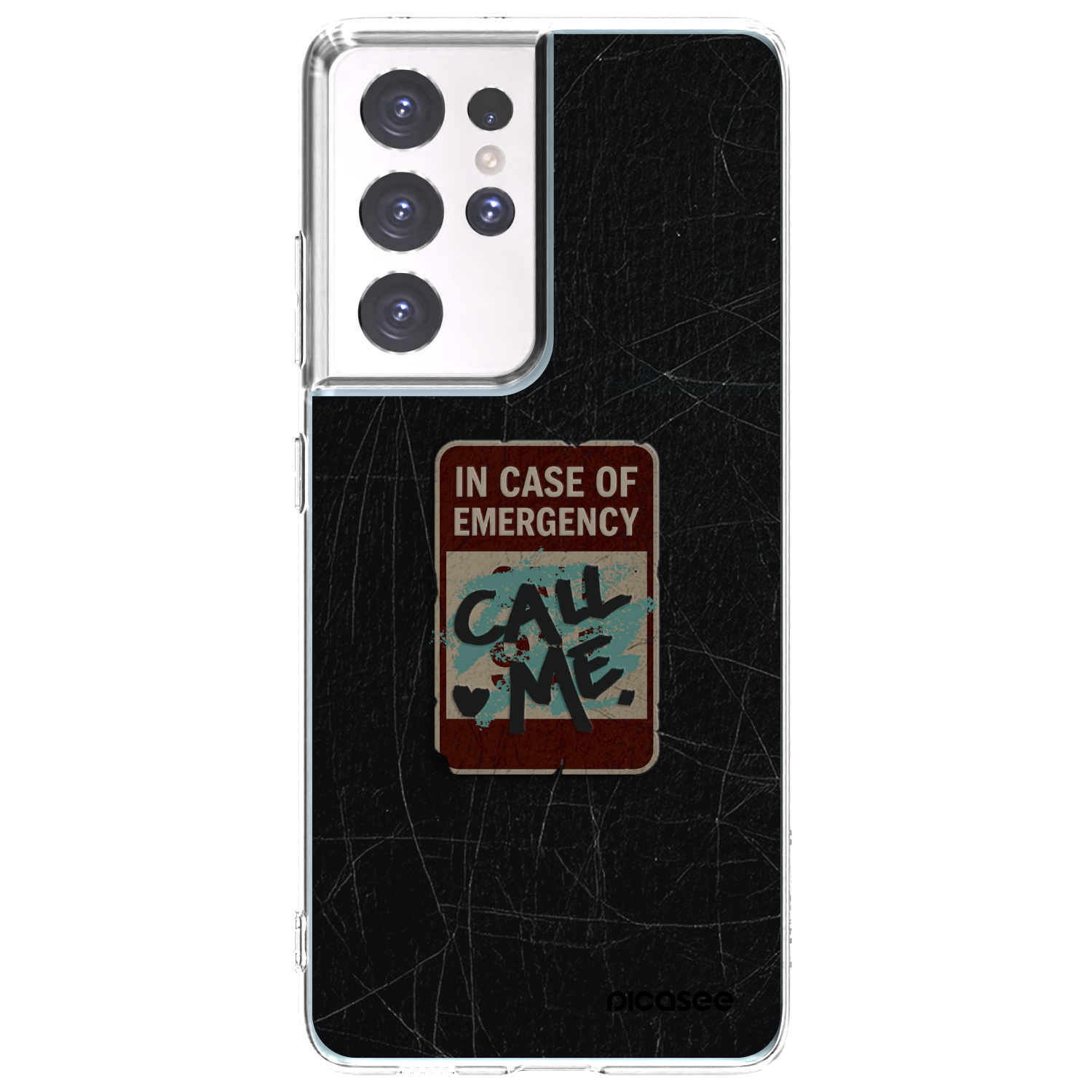 Picasee silikonowe przeźroczyste etui na Samsung Galaxy S21 Ultra 5G G998B - EMERGENCY