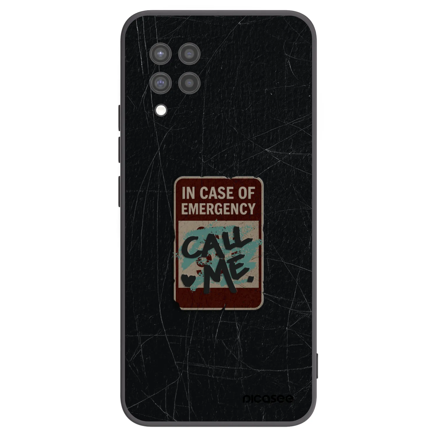 Picasee silikonowe czarne etui na Samsung Galaxy A42 A426B - EMERGENCY