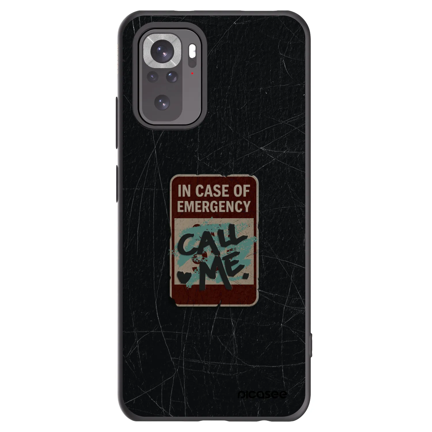 Picasee silikonowe czarne etui na Xiaomi Redmi Note 10S - EMERGENCY